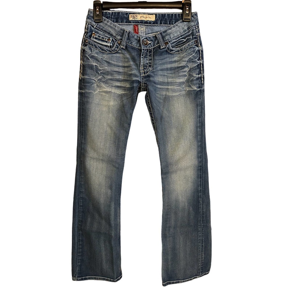 BKE Denim Stella Bootcut Distressed Stretch Low-Rise Jeans Size 26
